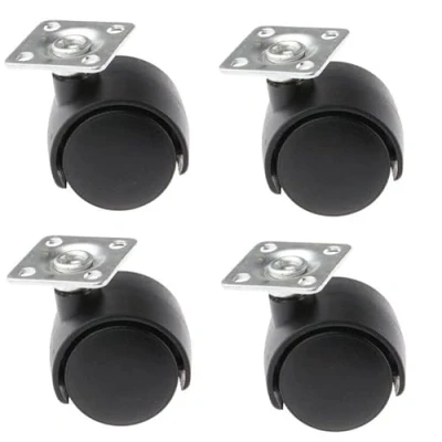 Imagen de cyclingcolors 4 ruedas para muebles de 30 mm giratoria pivotantes sin frenos, universal, mini rodillo negro