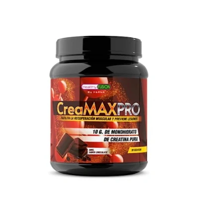 Imagen de Healthy Fusion 10.000mg/dosis de Creatina Monohidrato 80mesh 100% pura y limpia Mejora el rendimiento físico aumenta crecimiento muscular 300 gr. Sabor choco