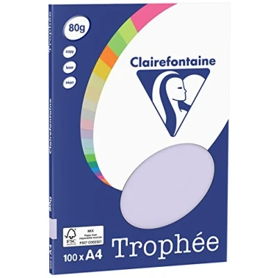 Imagen de Clairefontaine Paquete de papel Trophée 100 hojas A4 (21 x 29,7 cm) Color: morado