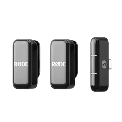 Imagen de RØDE Wireless Micro Micrófono inalámbrico compacto, dos micrófonos con estuche de carga para la creación contenido en smartphone USB C, negro