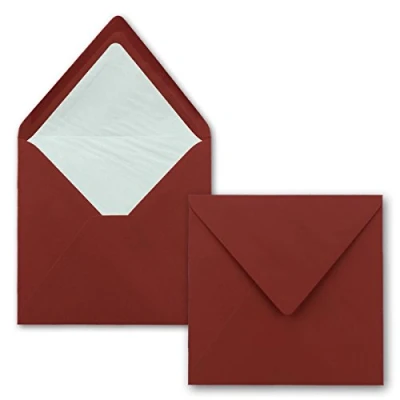 Imagen de FarbenFroh de GUSTAV NEUSER 100x sobres cuadrados 16 x cm en rojo oscuro (rojo) con forro seda blanco sin ventana y pegamento húmedo para tarjetas invitación bodas c