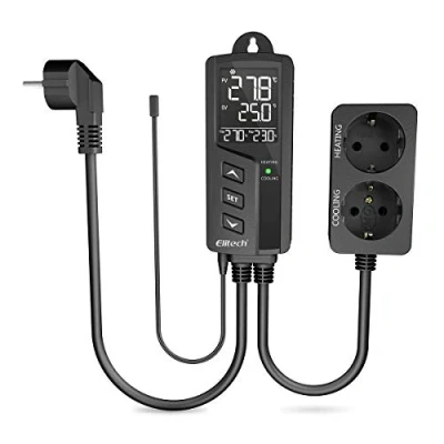 Imagen de Elitech STC 1000Pro Dual Relay 220v Socket Termostato Digital con Sonda, Controlador de Temperatura Enfriamiento y Calefacción para el Acuario Calentador Agua Incubador