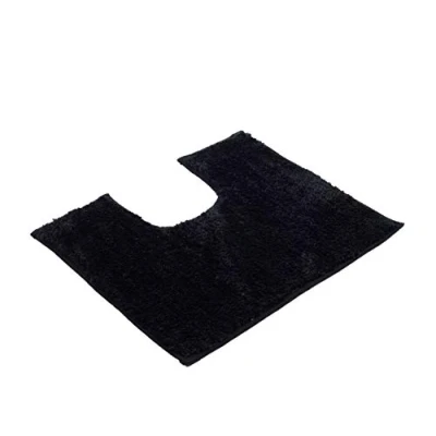 Imagen de Gözze Rio Alfombrilla de Baño con Corte para Inodoro, Polyester, Negro, 50 x 45 cm