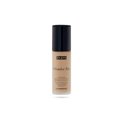 Imagen de Pupa Base Fluido Waterproof Wonder Me (050 Deep Sand Warm) de maquillaje Perfección instantánea y ligereza absoluta, larga duración, resistente al agua a la humedad Formato 30 ml