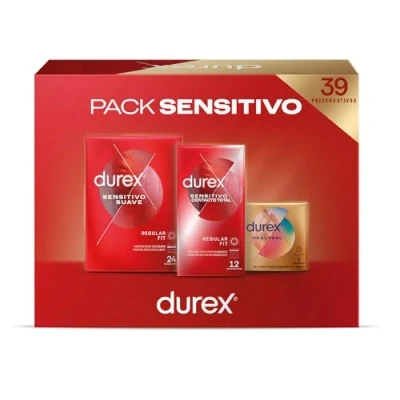 Imagen de Durex Pack Preservativos Sensitivo Suave + Contacto Total Real Feel Sin Latex, Ahorro 39 condones