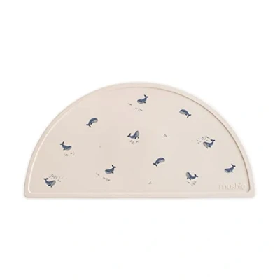 Imagen de mushie Mantel individual de silicona para niños, diseño antideslizante sin BPA (ballenas)