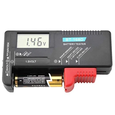 Imagen de BT 168D LCD AA/AAA/C/D/9V / 1,5V Probador de Voltaje Batería Digital Universal Comprobador Pilas Medidor