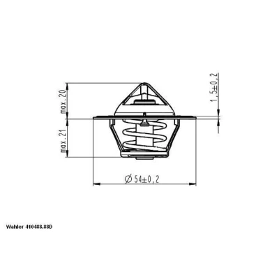 Imagen de WAHLER 410488.88D Termostato, refrigerante 88 con junta NISSAN: MICRA 3, Note I