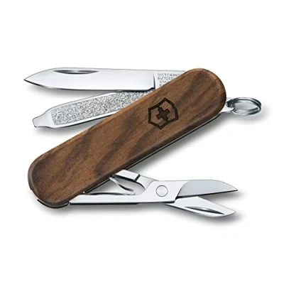 Imagen de Victorinox, Classic SD Wood, Navaja Multiuso Suiza, Cuchillo bolsillo, Regalo, 5 Funciones, Hoja pequeña, Lima de uñas