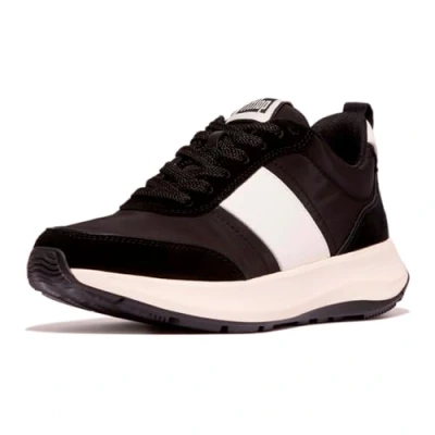 Imagen de Fitflop F Mode Flow Zapatillas Planas de Tela, Gamuza, Cuero, Zapato Mujer, Black, 36 EU