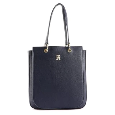 Imagen de Tommy Hilfiger Mujer Bolso Tote TH Emblem Work con Cremallera, Azul (Space Blue), Talla Única
