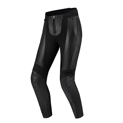 Imagen de SHIMA MONACO 2.0 Pantalon Moto Mujer Pantalones Transpirables, Elásticos, Slim Fit de Cuero con Prottecion CE Rodilla (Negro, XS)