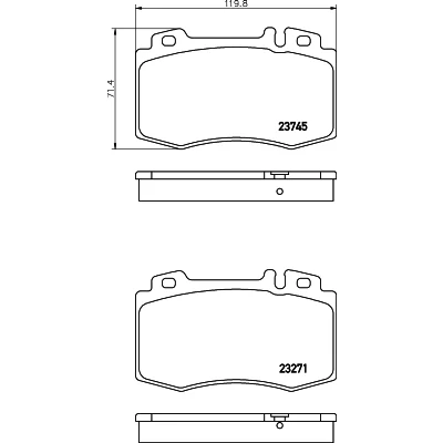 Imagen de HELLA 8DB 355 010 101 Juego de pastillas freno preparado para indicador desgaste MERCEDES BENZ: SL Cabrio, Clase E Berlina, C Berlina