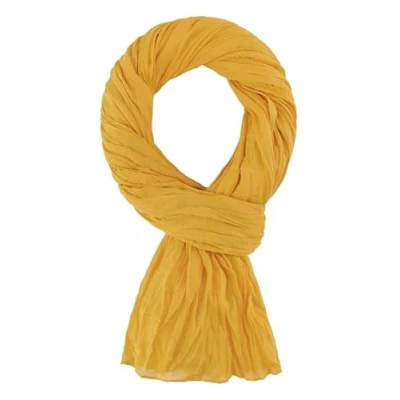 Imagen de ALLEE DU FOULARD Bufanda Fular Pañuelo Estola Chal 100% Algodón Amarillo Mostaza Tamaño 200 X 110 CM Mujer y Hombre Cómodo Ligero