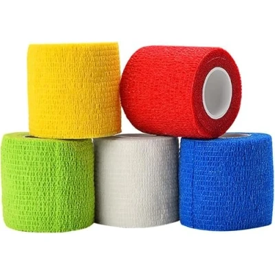 Imagen de ATOMUS 5pcs Tattoo Bandage 5cm Cohesive Tape Wrap for Grip Machine Pen Pet Vet First Aid Sports Wrist and Ankle