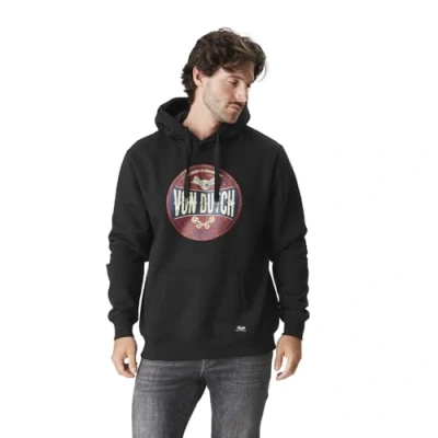 Imagen de Von Dutch Sudadera con capucha para hombre, cómoda y suave, Negro/rojo/azul, S