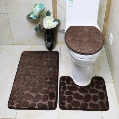 Imagen de ele ELEOPTION Alfombrilla de Baño Antideslizante, Alfombra Súper Absorbente Agua, Espuma Viscoelástica Cómoda y Transpirable (Marrón)