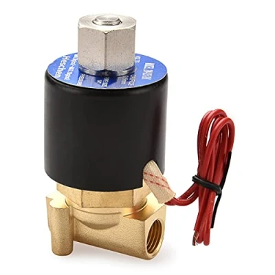 Imagen de Heschen Válvula solenoide eléctrica de latón, 2W 025 08K, PT1/4&#039;&#039;, AC220V, aire agua acción directa, normalmente abierta
