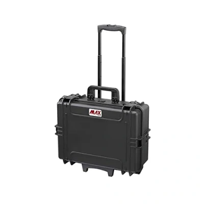 Imagen de MAX Cases MAX505STR.079 Negro Maleta hermética con Espuma pre Cortada a cubetas y Trolley Dimensiones internas 500 x 350 194 mm
