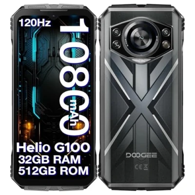 Imagen de DOOGEE S Cyber Pro Movil Irrompible 2025, 32GB+512GB/2TB Resistente, Helio G100 Octa Core, Móvil Rugerizado 10800mAh/33W, 6.6&quot; FHD+ 120Hz, 50MP+32MP+20MP Visión Noctura, IP68/Face ID/NFC/GPS