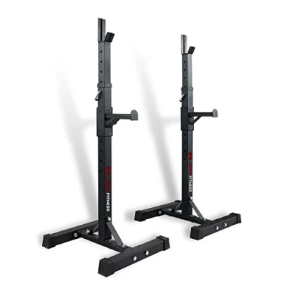 Imagen de CCLIFE rack para culturismo, en cuclillas, soporte sentadillas, levantamiento de pesas y dips exteriores profesionales ajustables
