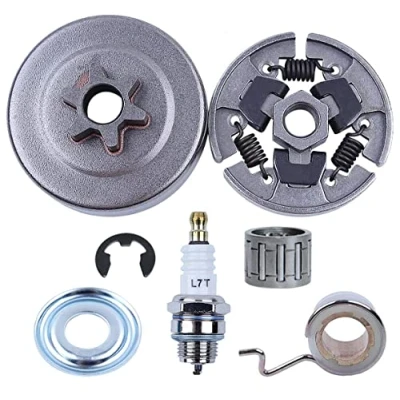 Imagen de Kit de 3/8&quot; Rueda Dentada Embrague para STIHL 017 018 MS170 MS180 021 023 025 MS210 MS230 MS250, ADEFOL Piñón + Tambor Cojinete Engranaje helicoidal Arandela E Clip Bujía
