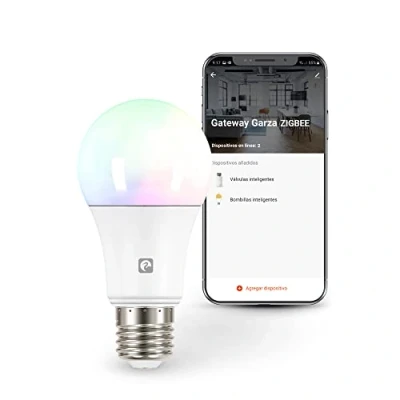 Imagen de Garza Smart Bombilla LED Zigbee Estándar A60, 11W (equivale a 75W de incandescencia), E27, Requiere Puente/Bridge, RGB + CCT, Intensidad regulable, Programable, Control por voz y app, Alexa/Google