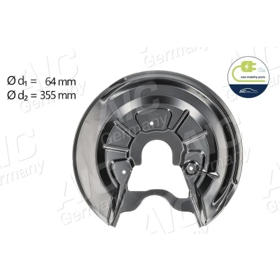 Imagen de AIC 56168 Chapa Protectora de Disco Freno Eje trasero, derecha VOLKSWAGEN: Golf 5, 6, SEAT: Leon II Hatchback, AUDI: A3 Hatchback