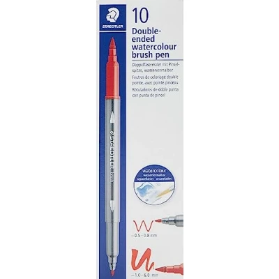 Imagen de STAEDTLER 3001 Fieltro para colorear acuarellable doble punta pincel 1 6 mm y fino 0,5 0,8 mm, rosado 250