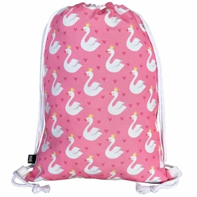 Imagen de HECKBO Mochila niñas y chicas con dibujo de cisne impresa por ambas caras cisnes corazones 40x32 cm se puede lavar a máquina apta para hacer deporte, el colegio