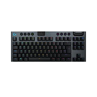 Imagen de Teclado gaming Logitech G G915 TKL, Inalámbrico, Respuesta de 1ms, Mecánico, LIGHTSPEED, Bluetooth, Interruptores mecánicos, RGB Lightsync, Negro