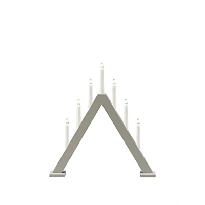 Imagen de Konstsmide Christmas Candelabro de madera, 7 luces, altura 50cm gris