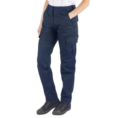Imagen de Lee Cooper LCLPNT241 señoras de Altas Prestaciones Fácil Cuidado Bolsillo Multi Seguridad en el Trabajo clásicos Pantalones Carga, Azul Marino, 44W / 30L