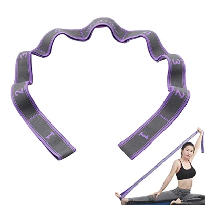 Imagen de Bandas elásticas de Resistencia, 9 bucles para Yoga, Púrpura estiramientos, ceinturas, elásticas, Correa elástica látex Danza, Fitness, Pilates, Fisioterapia