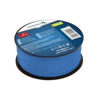 Imagen de Högert Technik Cuerda de mampostería 100 m azul Ø 1,5 mm resistente a roturas y En bobina/línea enderezamiento/cuerda construcción/cuerda