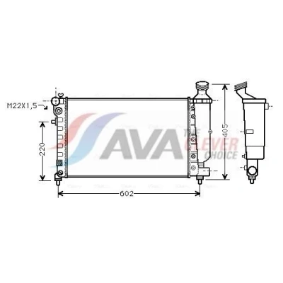 Imagen de PRASCO PEA2216 Radiador, refrigeración del motor Aluminio 532 322 23 Aletas unidas mecánicamente PEUGEOT: 106 II Hatchback