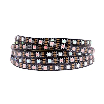 Imagen de LOAMLIN Tira Led WS2812B 5M 60 LEDs/m, RGB Magic Color Programable 300Pixels, 5050 SMD Flexible Direccionable Individual, Pizarra Negra, IP30 No Impermeable