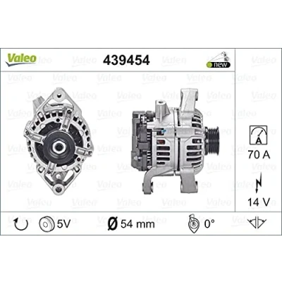 Imagen de VALEO 439454 Alternador 14V 70A OPEL: Astra H Hatchback, Zafira B, GTC