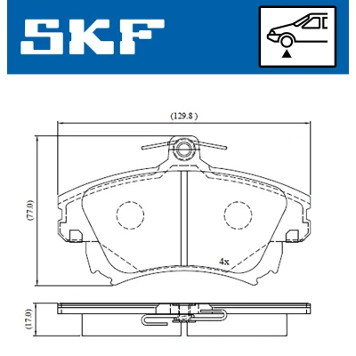 Imagen de SKF VKBP 80404 A Juego de pastillas freno con avisador acústico desgaste VOLVO: V40 Familiar