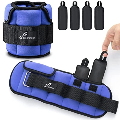 Imagen de Sportneer Pesos ajustables para tobillos: pesas mejoradas las piernas, gimnasio, fitness, entrenamiento, 0,5 2,3 kg por tobillo, 0,9 4,5 par