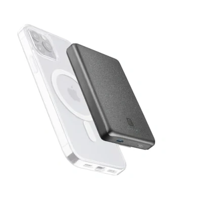 Imagen de Powerbank CellularLine MAG LITE, 10000 mAh, 7.5W, Inalámbrico y magnético, Compatible con MagSafe, Gris