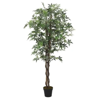 Imagen de vidaXL Arce Artificial, Planta Falsa con 672 Hojas, Árbol de Imitación, Decoración para Recibidor Salón Oficina Exterior, Verde 180 cm