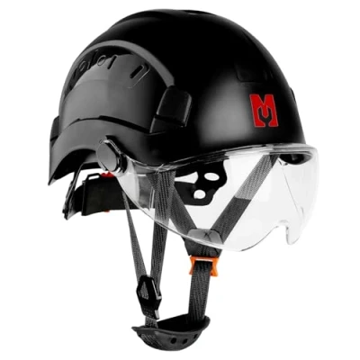 Imagen de Mustbau Casco de Seguridad, EN397 con Bandas Absorbentes y Visera, 53 a 63cm Diadema Ajustable, Material ABS Resistente para Hombres Mujeres Negro