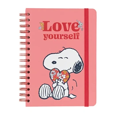 Imagen de Grupo Erik Cuaderno Snoopy Love Yourself A5 pautado Libreta de rayas notas Bloc Licencia oficial