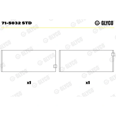 Imagen de Cojinete de biela GLYCO 71 5032 STD
