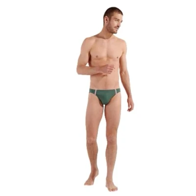 Imagen de HOM Slip de baño Micro Nautical Cup Briefs Swim, Cinta Rayas Caqui, L para Hombre