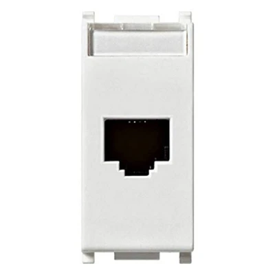 Imagen de Vimar 14339.6 plana presa rj45 netsafe cat 6, non schermata, cablaggio universale t568a/b, 8 contatti, utp 110
