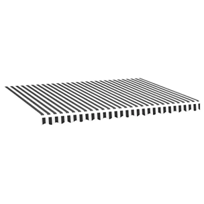 Imagen de vidaXL Tela de Repuesto para Toldo Parte Superior Dosel Lona Recambio Jardín Patio Terraza Balcón Parasol Refugio Gris Antracita y Blanco 4x3 m