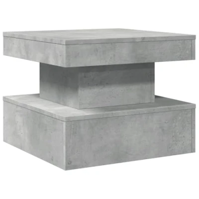 Imagen de vidaXL Mesa de Centro con Luces LED, Mesita Baja Sofá Almacenamiento, Mueble Auxiliar Teléfono, Decoración para Salón, Gris Hormigón