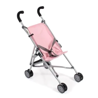 Imagen de Cochecito de muñecas Roma, Mini bebé, Color Gris y Rosa